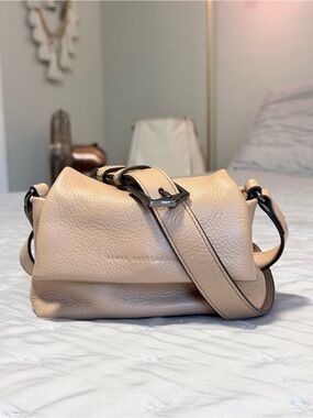 Aimee Kestenberg Tan Pebbled Leather Crossbody Bag with Adjustable Strap